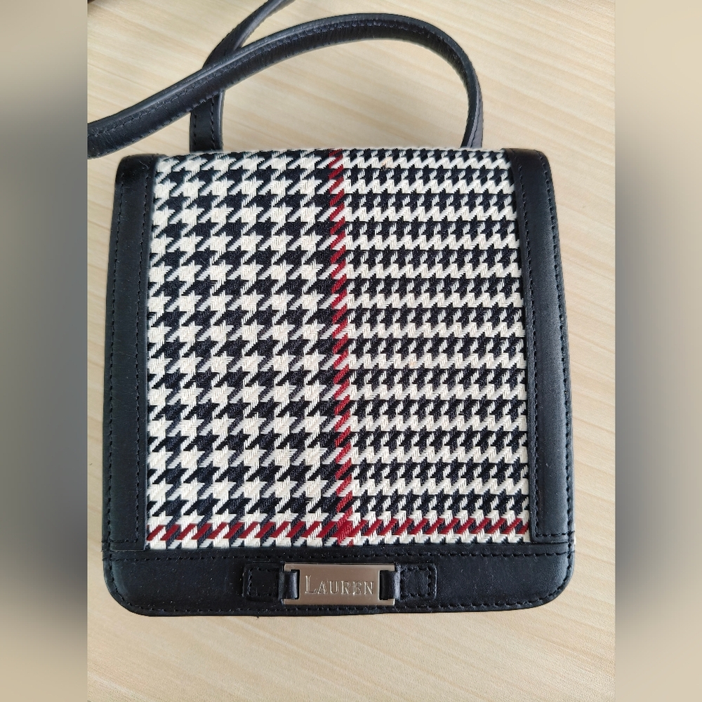 Lauren Houndstooth Crossbody Bag